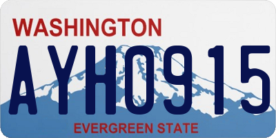 WA license plate AYH0915
