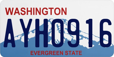 WA license plate AYH0916