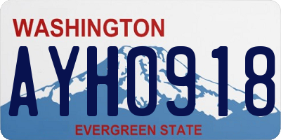 WA license plate AYH0918
