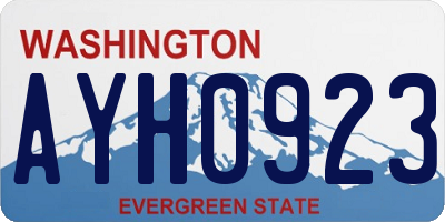 WA license plate AYH0923