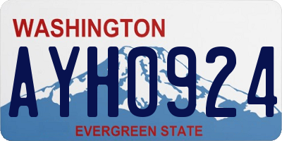 WA license plate AYH0924