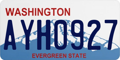 WA license plate AYH0927