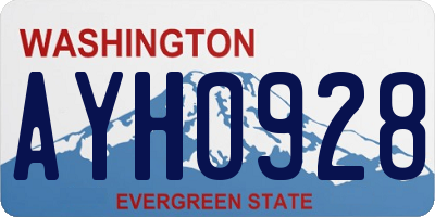 WA license plate AYH0928