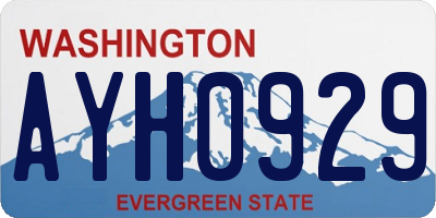 WA license plate AYH0929