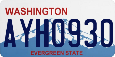WA license plate AYH0930