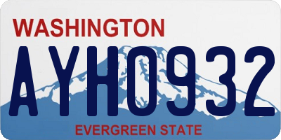 WA license plate AYH0932
