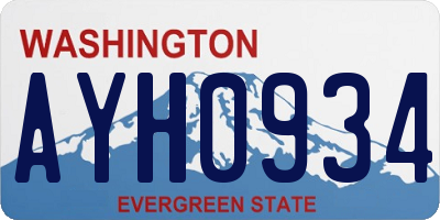 WA license plate AYH0934