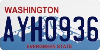 WA license plate AYH0936