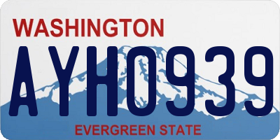 WA license plate AYH0939