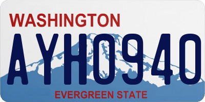 WA license plate AYH0940