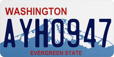 WA license plate AYH0947