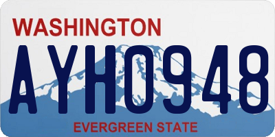 WA license plate AYH0948