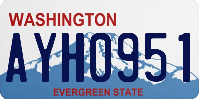 WA license plate AYH0951