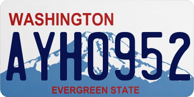 WA license plate AYH0952