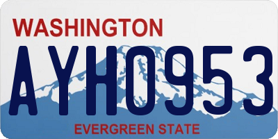 WA license plate AYH0953
