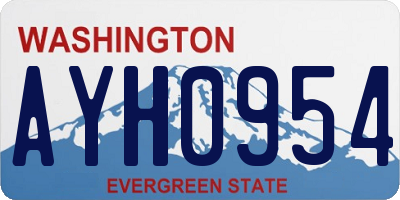 WA license plate AYH0954
