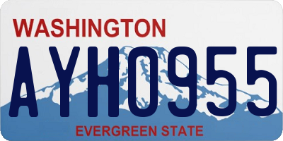 WA license plate AYH0955