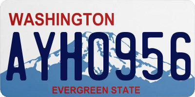 WA license plate AYH0956