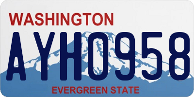 WA license plate AYH0958