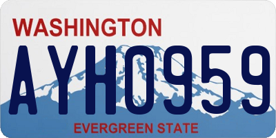 WA license plate AYH0959
