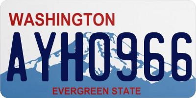 WA license plate AYH0966