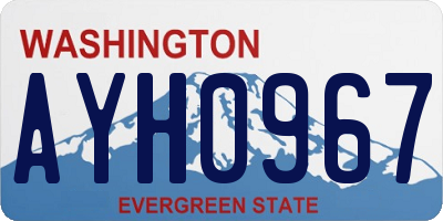 WA license plate AYH0967