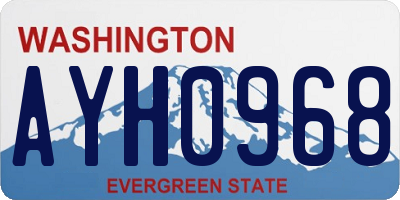 WA license plate AYH0968