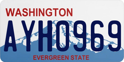 WA license plate AYH0969