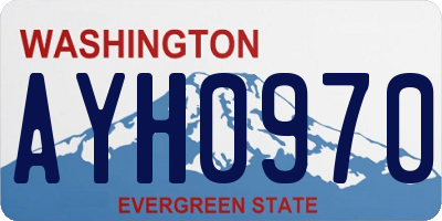 WA license plate AYH0970