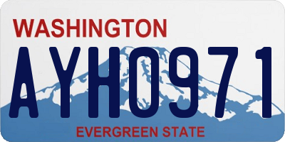 WA license plate AYH0971