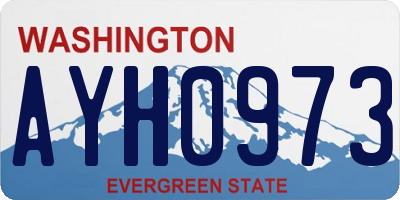 WA license plate AYH0973