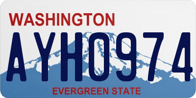 WA license plate AYH0974