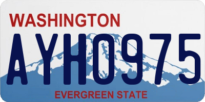 WA license plate AYH0975