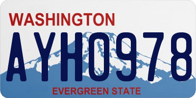 WA license plate AYH0978
