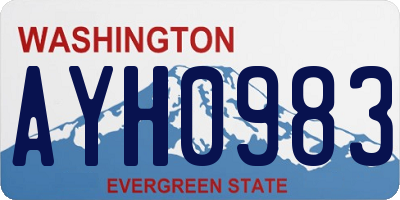 WA license plate AYH0983