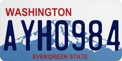 WA license plate AYH0984