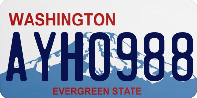 WA license plate AYH0988