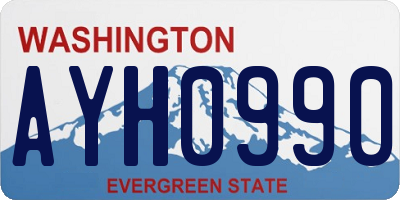 WA license plate AYH0990