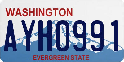 WA license plate AYH0991