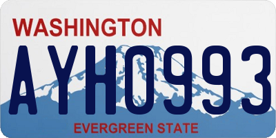 WA license plate AYH0993
