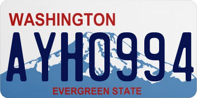 WA license plate AYH0994