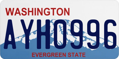 WA license plate AYH0996