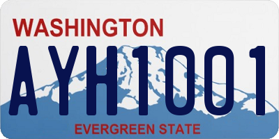 WA license plate AYH1001
