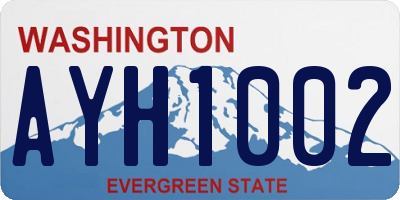 WA license plate AYH1002