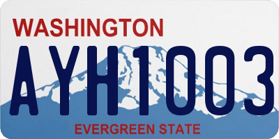 WA license plate AYH1003
