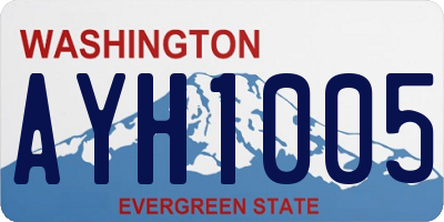 WA license plate AYH1005