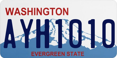 WA license plate AYH1010