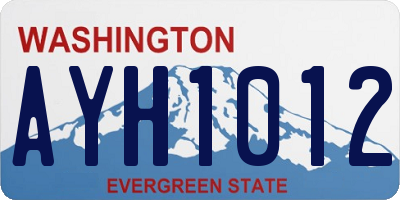 WA license plate AYH1012