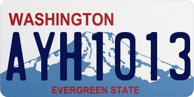 WA license plate AYH1013