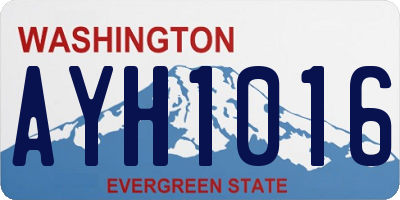 WA license plate AYH1016